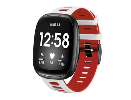 Correa para Fitbit by Google Versa 2 Blanco y Rojo