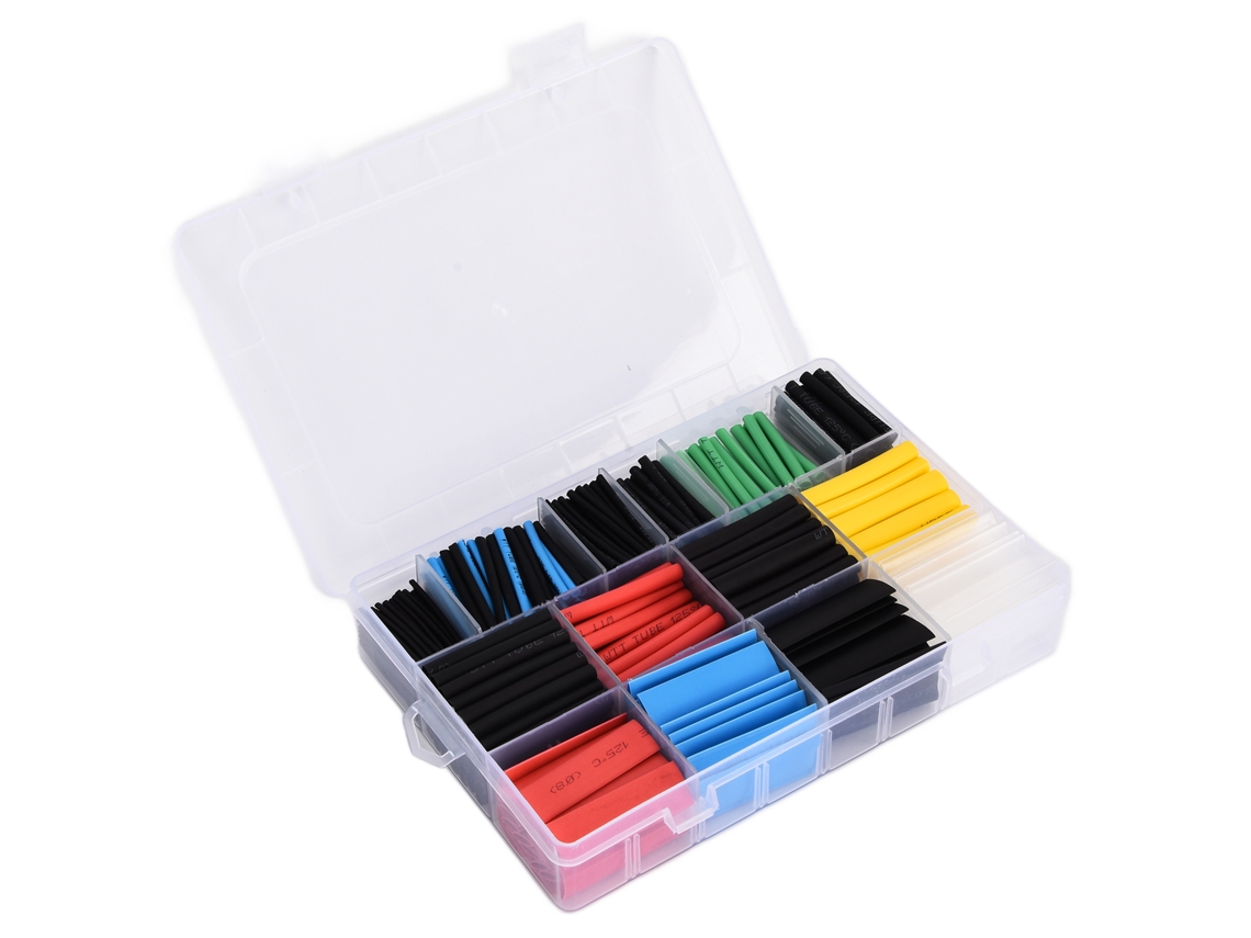Kit De 580 Piezas De Tubos Termodesmenuzables Con Estuche De Almacenamiento Para Aislamiento Y Conexión Eléctrica.