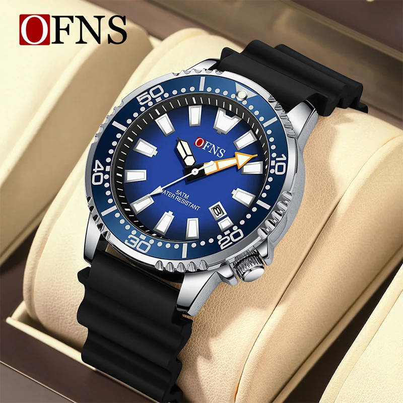 Reloj De Cuarzo Elegante Para Hombre (azul) Con Fecha Y Pantalla Luminosa, Resistencia Al Agua De 500 Metros.