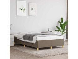 Estructura De Cama Sin Colchón Tela Gris Taupe 120x190 Cm