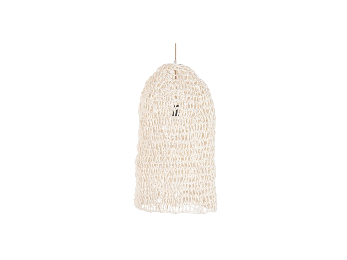 Lampara Techo Fibra Trenzado Crudo 40x40x80cm