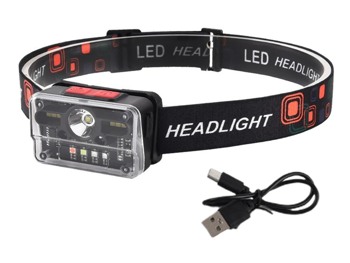 Linterna frontal recargable por USB, luz de acampada con Sensor inteligente, 9 modos de engranaje, linterna de agua para la frente, para correr YEMAESRE