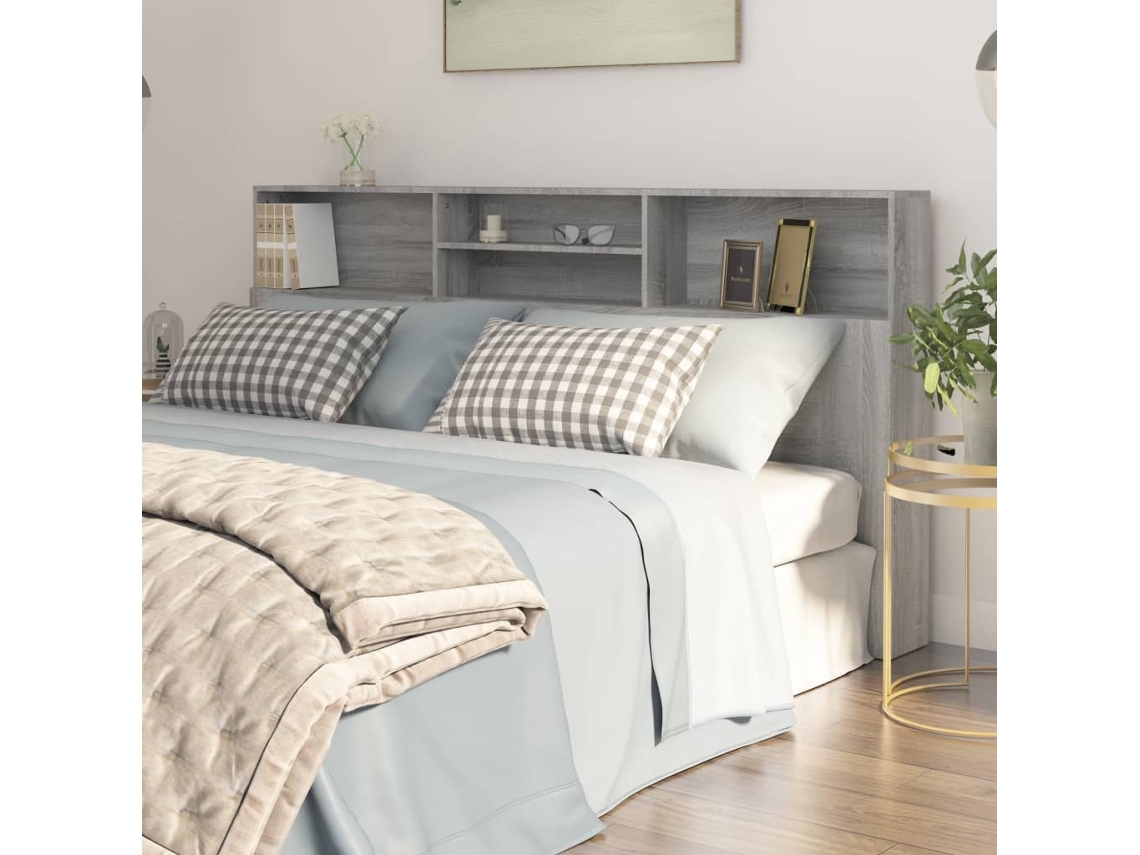 Mueble Cabecero Color Gris Sonoma 200x19x103,5 Cm