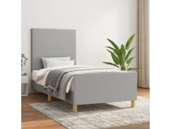 Estructura De Cama Sin Colchón Tela Gris Claro 80x200 Cm