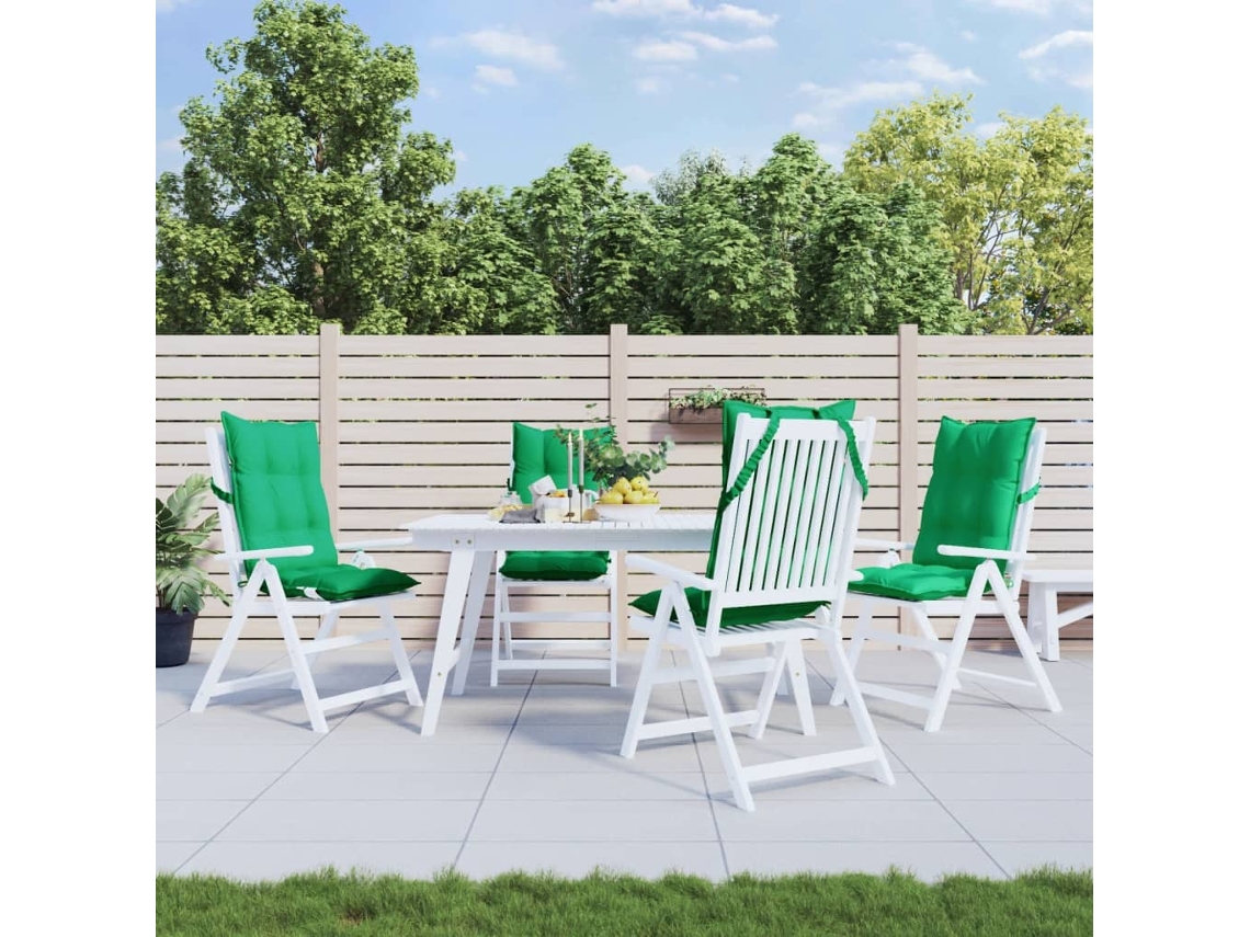4 cojines para silla con respaldo alto, tela Oxford verde, Dkd Home Decor