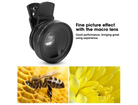 Reemplazo de lente de teléfono inteligente con clip 0.45X gran angular 12.5X lente macro de cámara HD para teléfono inteligente