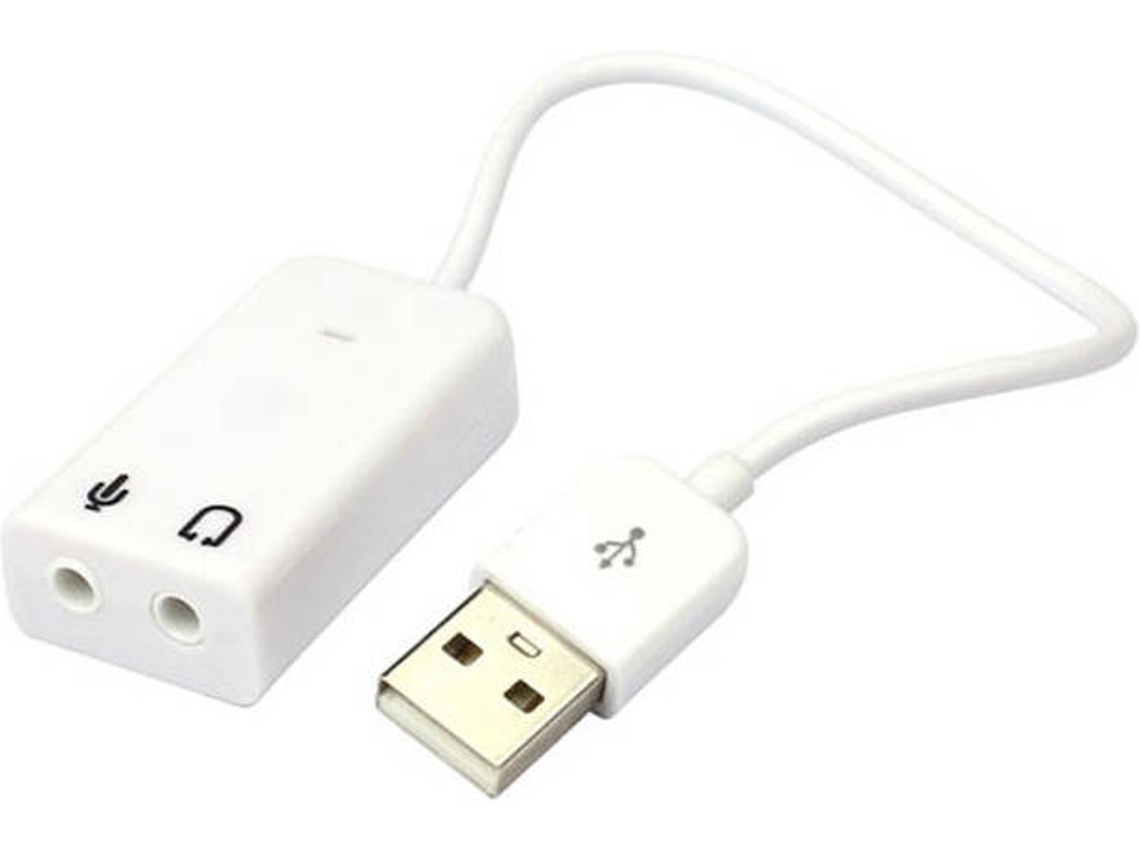 Placa de Som Externa USB 7.1 con Cable Flexível