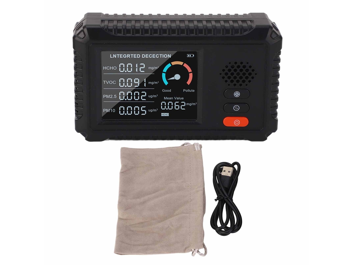 Detector De Calidad Del Aire Hcho Tvoc Pm2.5 Pm10 Portátil Para Hogar Coche Tienda