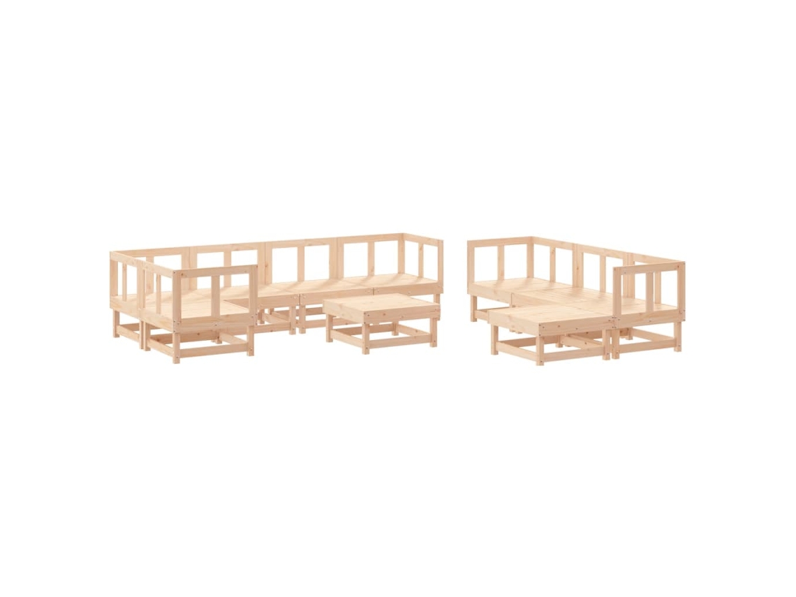 Maison Exclusive - Juego Muebles De Jardín 10 Piezas Madera Maciza Pino