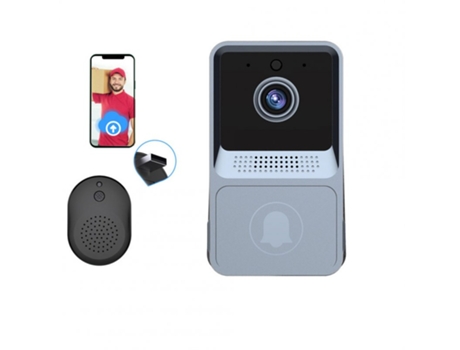 Timbre de video wifi Mini intercomunicador inalámbrico Grabación de fotos de audio bidireccional Timbre de espera largo Z20 gris