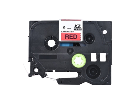 Cinta de etiquetas laminada negra sobre roja Compatible con impresora de etiquetas Brother P-touch PT-1010/PT-2100/PT-18R/PT-E200/PT-9500 9mm * 8m ...