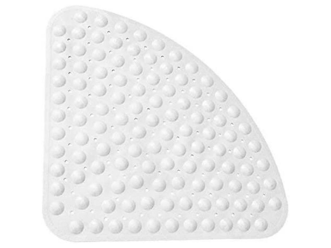 2026-11947-tapete Antideslizante De Baño Cuadrado Con Ventosas Antibacteriano Lavable A Máquina 54x54cm Blanco Sólido