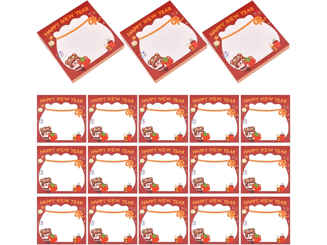 30 Libretas Con Diseños Kawaii Para El Año Nuevo Con Mensajes Festivos Y Pegatinas.