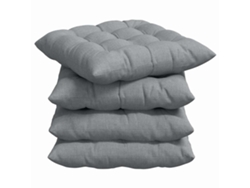 Cojines Para Asiento 4 Uds Gris Claro 40 X 40 X 6 Cm Tela