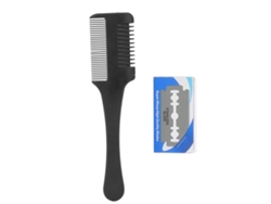 Pente Para Achatamento De Cabelo Com Lâmina Dupla Removível Profissional Diy De Aço Inoxidável