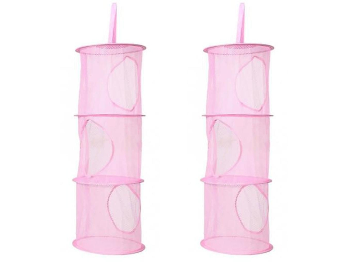 Bolsas de malla colgantes, ahorradoras de espacio para la organización de la habitación de los niños, almacenamiento de malla plegable para un uso portátil y práctico.