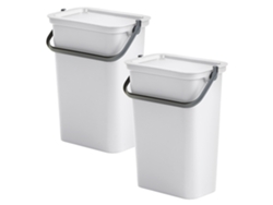 Set de Papeleras TONTARELLI de 2x10L Blanco con Asa, Colección Moda