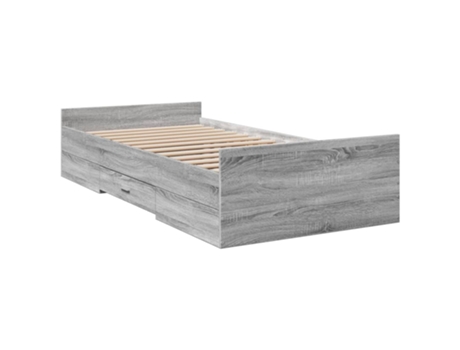 Cama con Cajones Sonoma Gris VIDAXL Madera Gris (90x190cm)