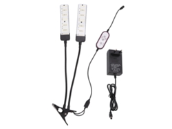 2026-lámpara De Crecimiento De Plantas De Doble Cabeza Clip Con Espectro Completo Y Temporizador Para Cultivo Interior 100‑240v Plug Eu