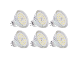 Bombilla Led Gu5.3 Mr16 12v 3.8w Equivalente A 40w Blanco Frío 6000k 430lm Paquete De 6
