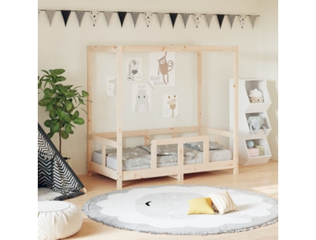 Estructura De Cama Infantil VIDAXL Marrón Madera (70x140 cm)
