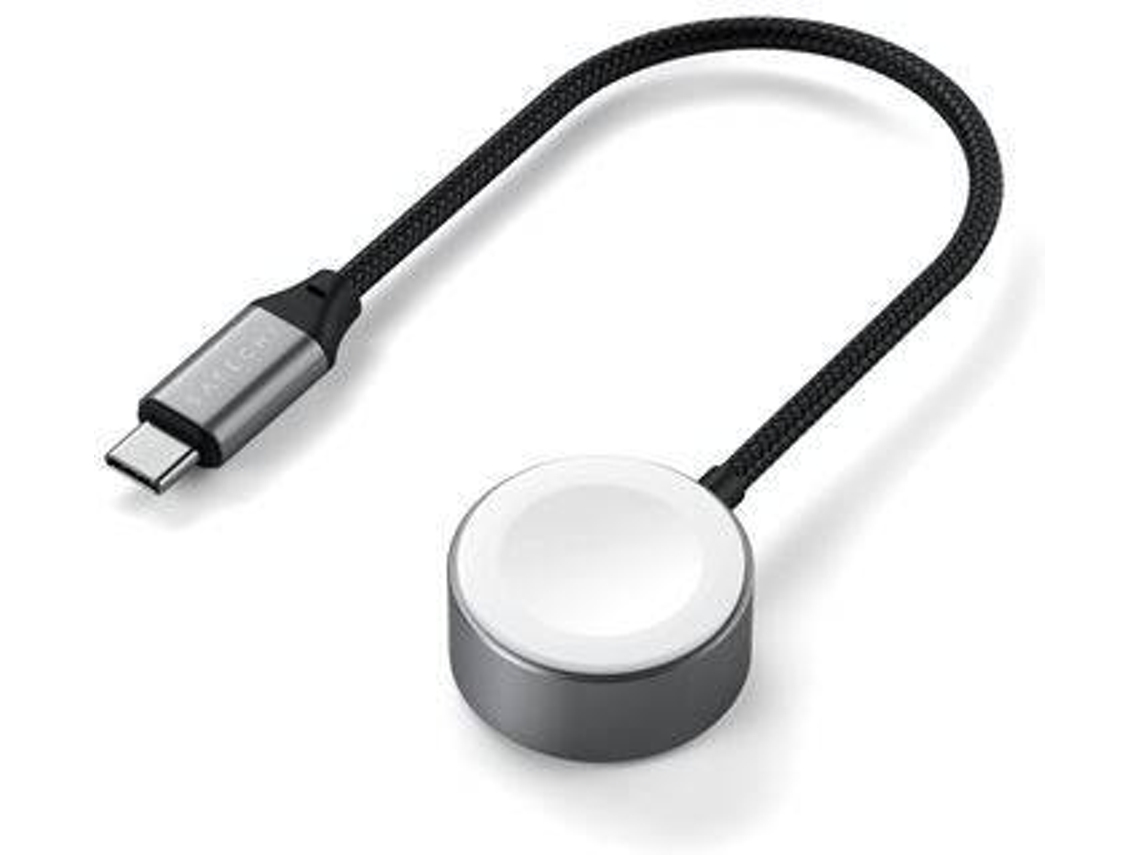 Cable de carga rápida magnético MFi para Apple Watch, gris, SATECHI