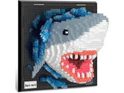 Mini Bloques 3d Con Forma De Tiburón (2166 Piezas), Decoración Exclusiva Pared O Mesa, Regalo Creativo Para Niños Y Jóvenes.