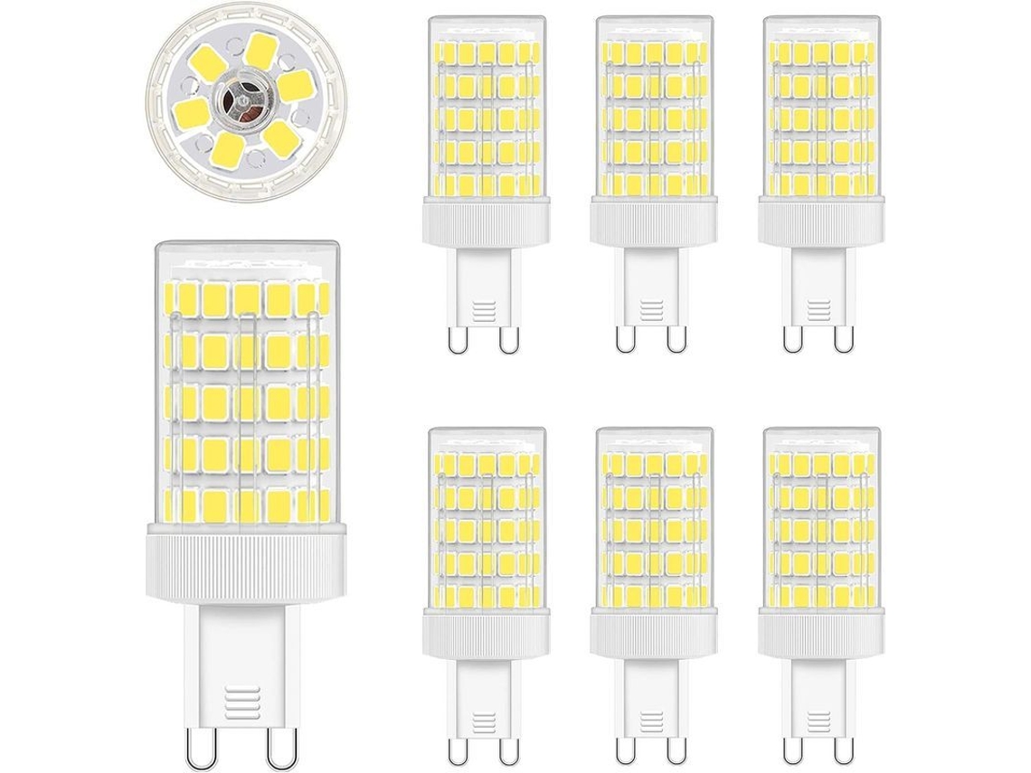 Bombilla Led G9, Blanco Frío, 10w, 6000k, 900lm (equivalente A 80w, Sin Regulador De Intensidad, Paquete De 6)