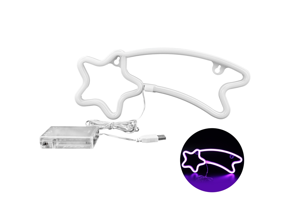 Luz De Neón Led Con Forma De Meteorito Decorativa Para Bodas, Cumpleaños Y Regalos (morado)