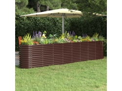 Jardinera elevada de acero con recubrimiento en polvo marrón de 332 x 40 x 68 cm, DKD Home Decor