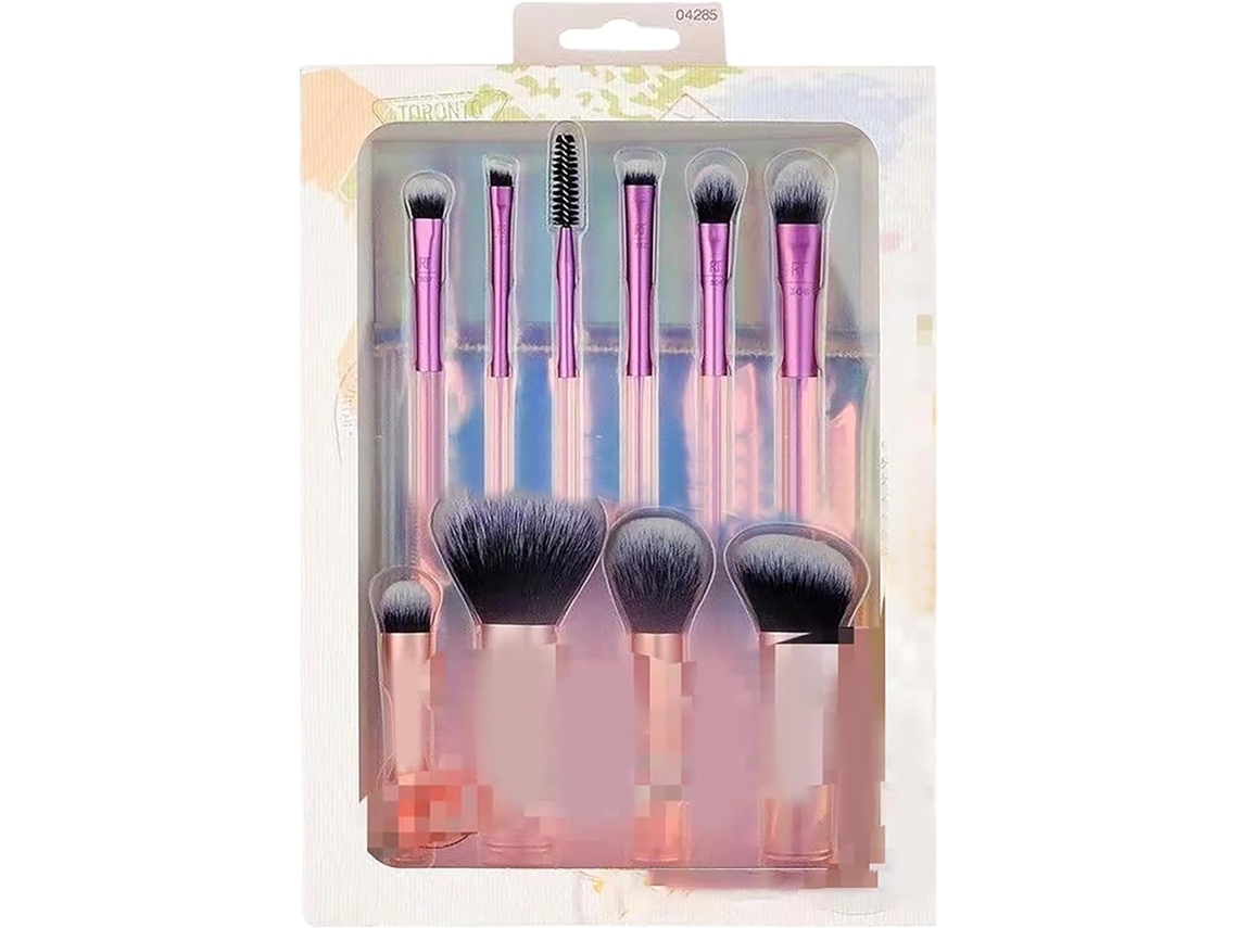 Set De 10 Mini Brochas De Maquillaje, Kit De Cosméticos Portátil De Viaje Con Cerdas De Fibra.