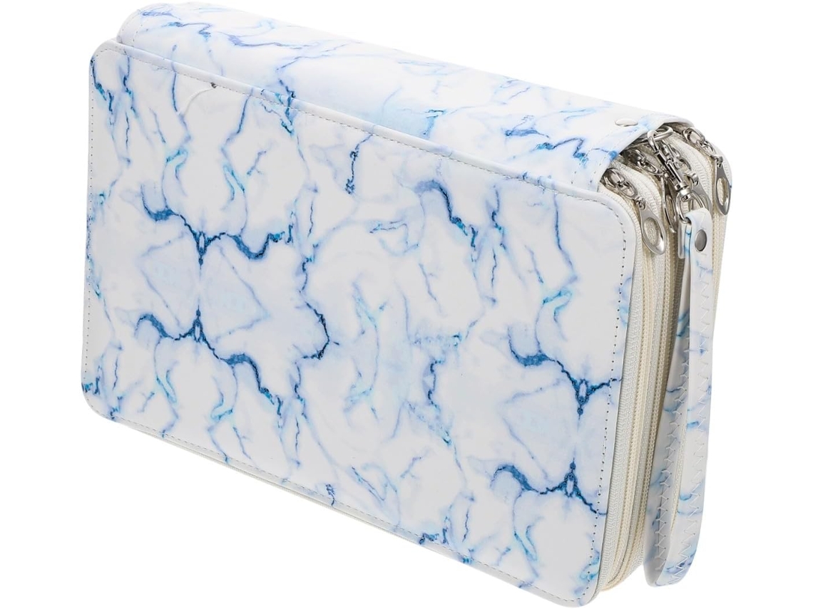 Estuche Portátil Para Lápices Nuobesty De 1 Pieza, De Pu, Con Cremalleras, Gran Capacidad Y Diseño Organizador.