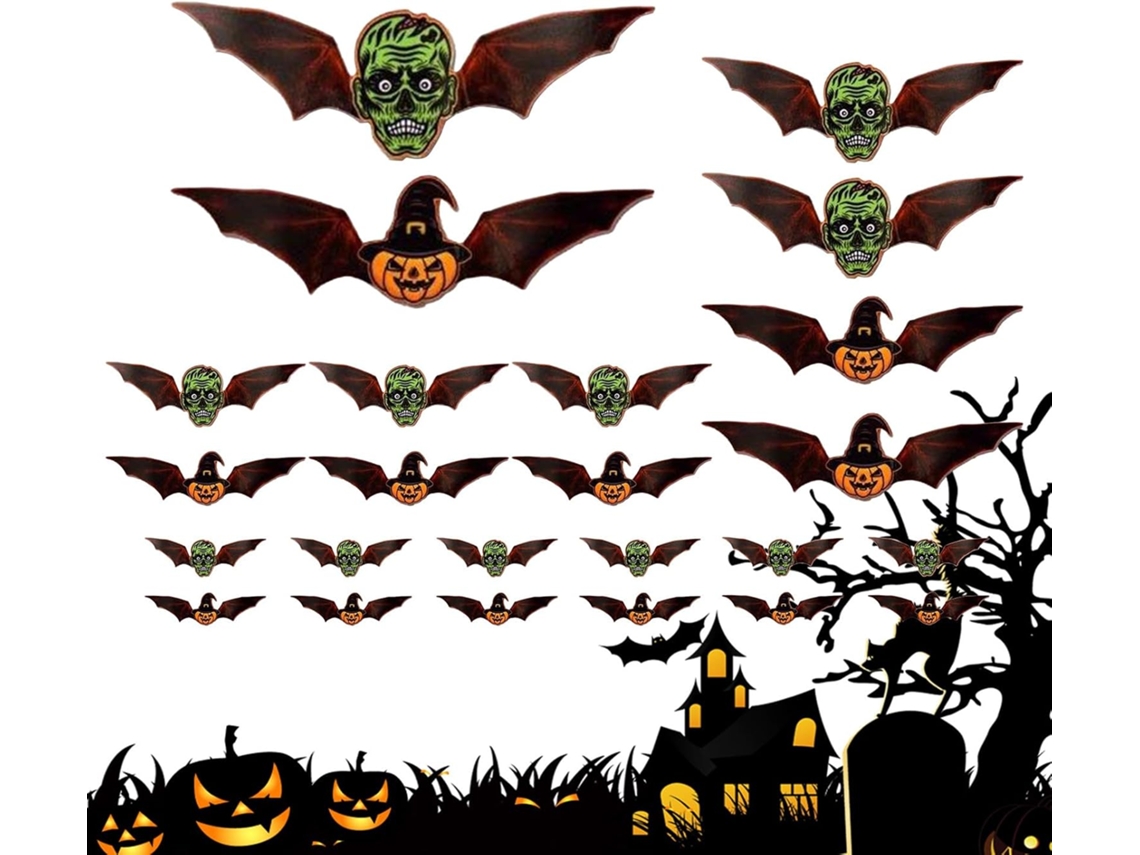 Murci Lagos De Halloween 24 Pegatinas Pared 3d Espeluznantes Decoraci N Para Interiores Hogar Dormitorio Sala Estar Aula
