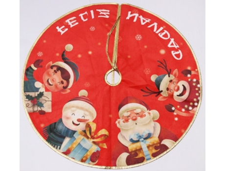 Falda del árbol de Navidad 80cm Rojo Estampado de Imagenes de Navidad 232029 SELEOK