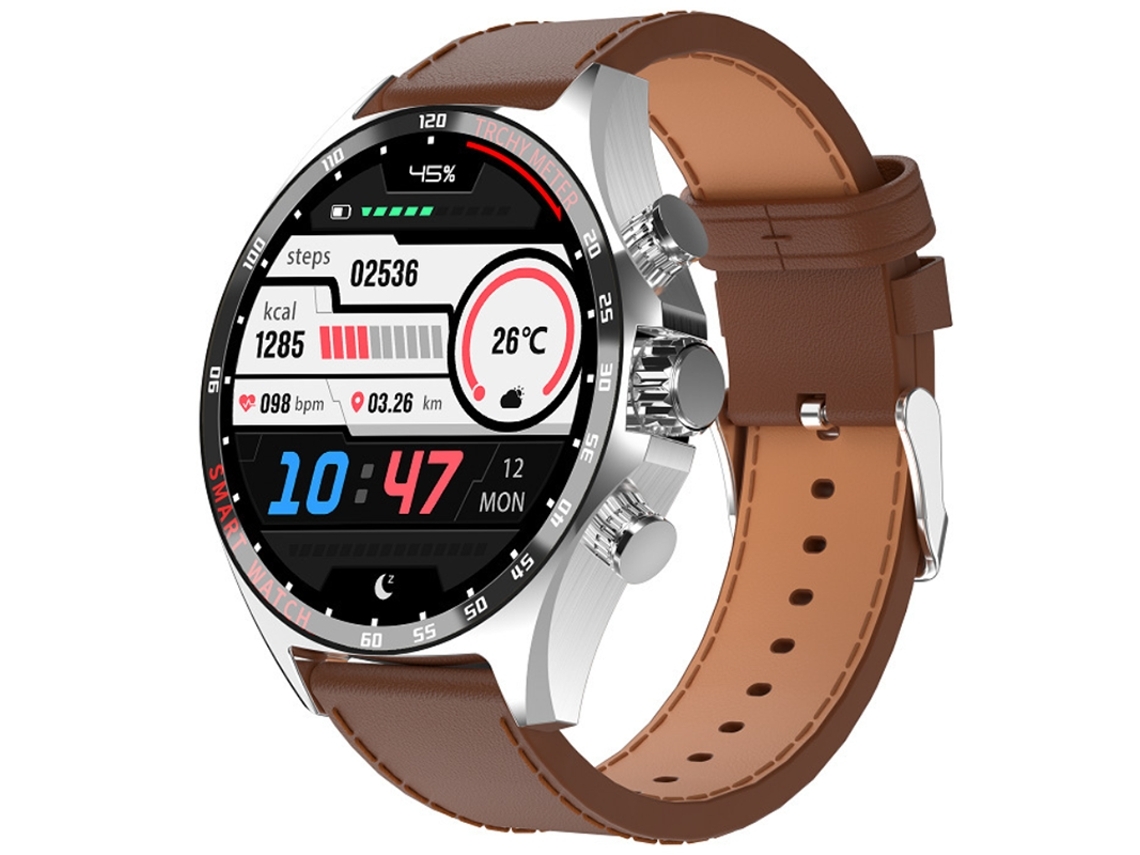 Reloj Inteligente con Llamadas Bluetooth Monitoreo de Salud Función Sos y Reproducción de Música Marrón YEMAESRE