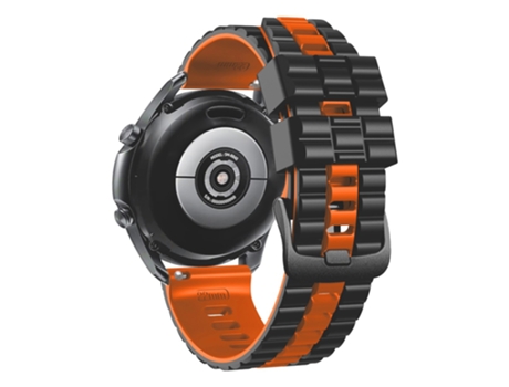 Correa de Silicona bicolor 22mm grano ondulado para Huawei Watch Buds/GT3 SE/GT3 Pro 46mm - negro/naranja