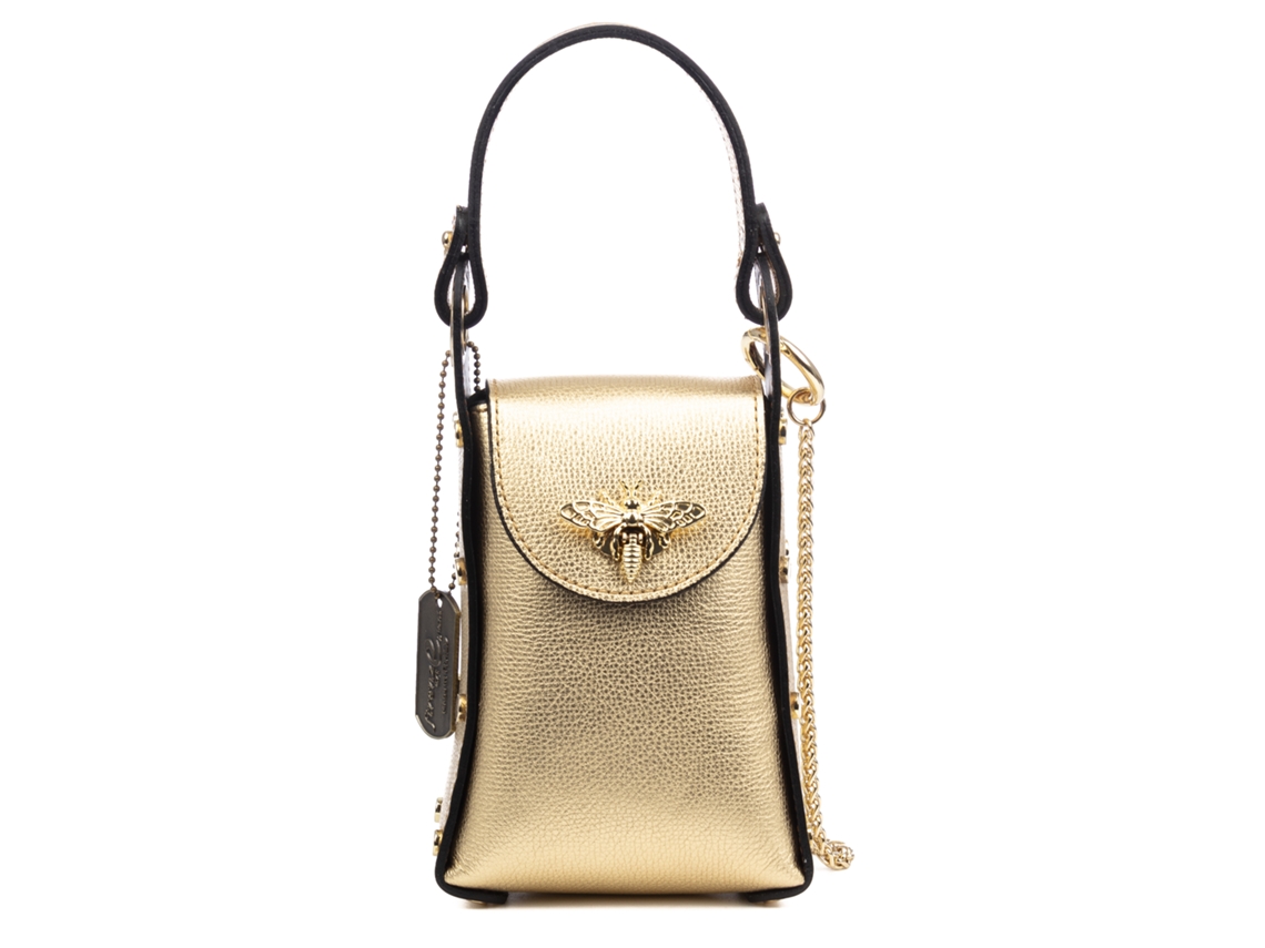 Alviano Bolso De Mano Mujer. Piel Auténtica Gamuza Acabado Lacado Brillante.
