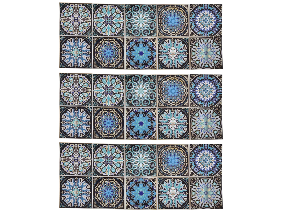 30 Pegatinas Autoadhesivas De Pvc Impermeables Con Diseño De Mandala Para Pared, 10x10 Cm, Para Cocina Y Baño.