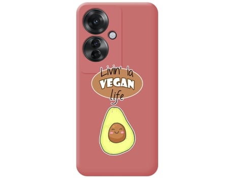 Funda Diseño Vegan Life para Oppo Reno 11F 5G TUMUNDOSMARTPHONE Silicona Líquida Rosa
