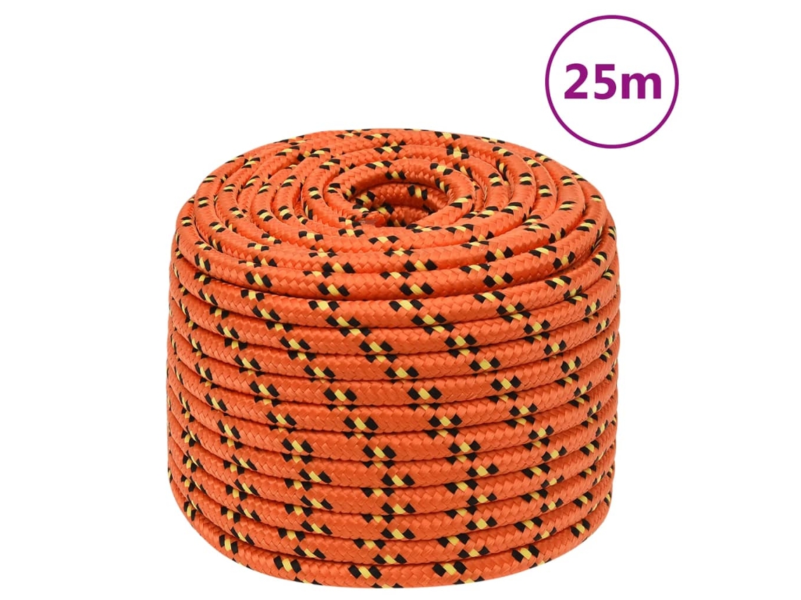 Cuerda De Barco Polipropileno Naranja 12 Mm 25 M