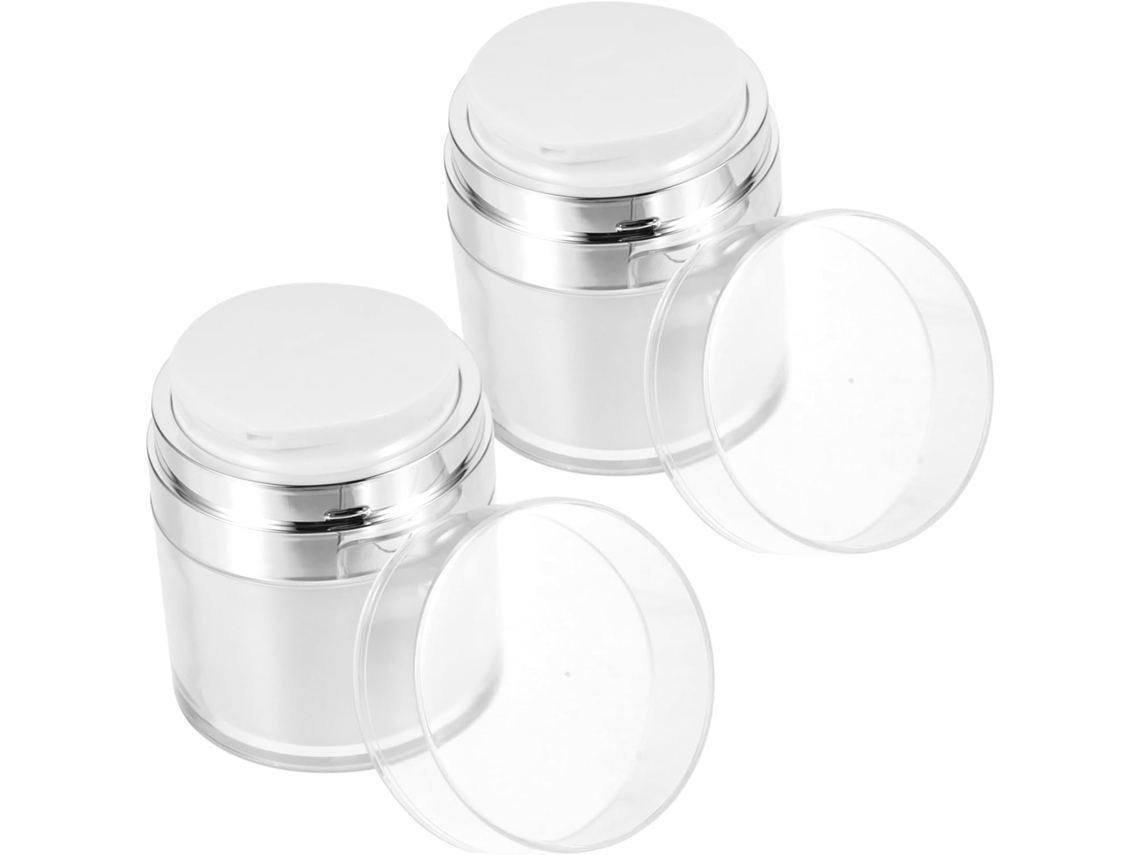 Juego De 2 Frascos De Crema Vacíos Con Bombas De Presión, Envases Cosméticos Sin Aire Para