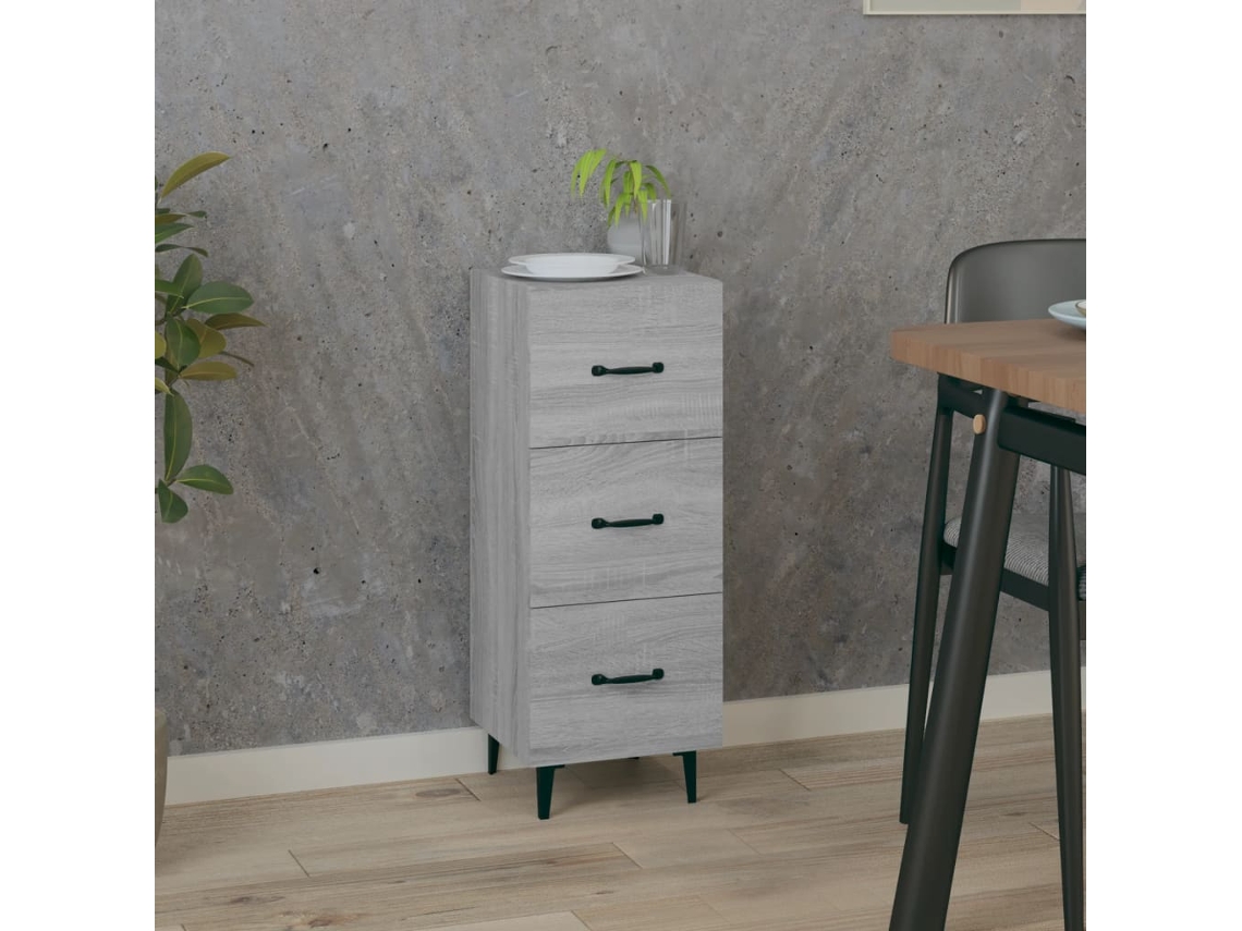 Aparador Madera De Ingeniería Gris Sonoma 34,5x34x90 Cm