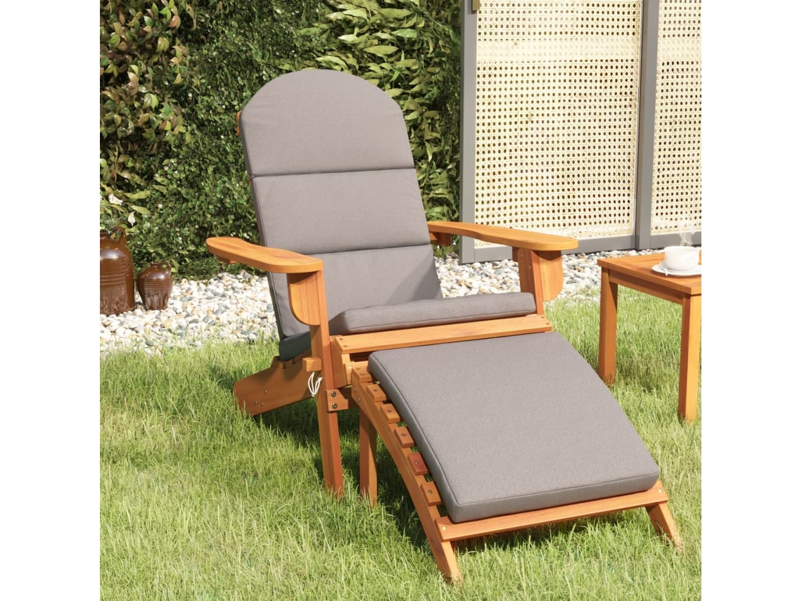 Silla de jardín Adirondack con reposapiés de acacia maciza, Dkd Home Decor