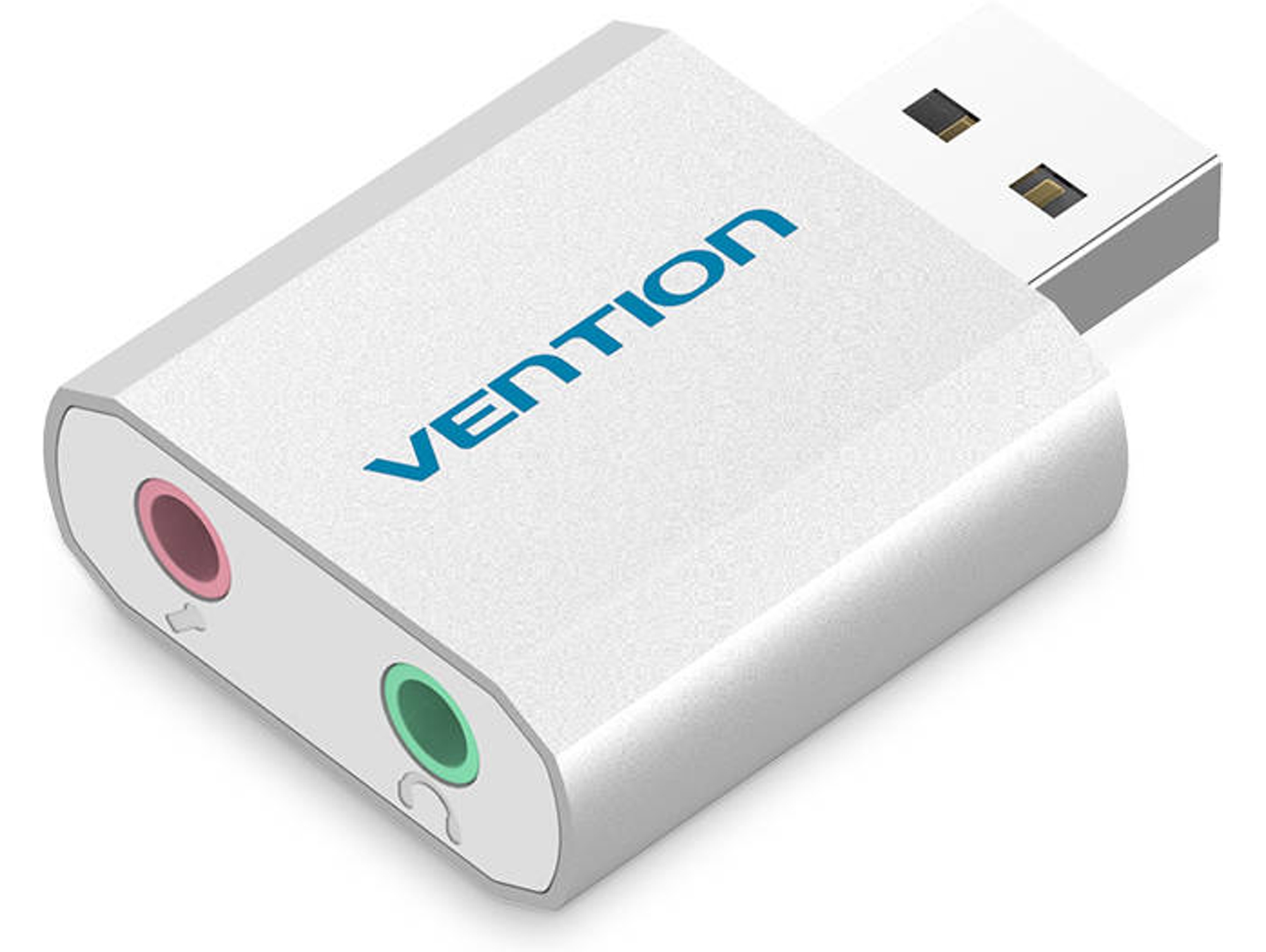 Adaptador VENTION placa de sonido USB externa para 2 Jack 3.5mm hembra - negro Metalizado
