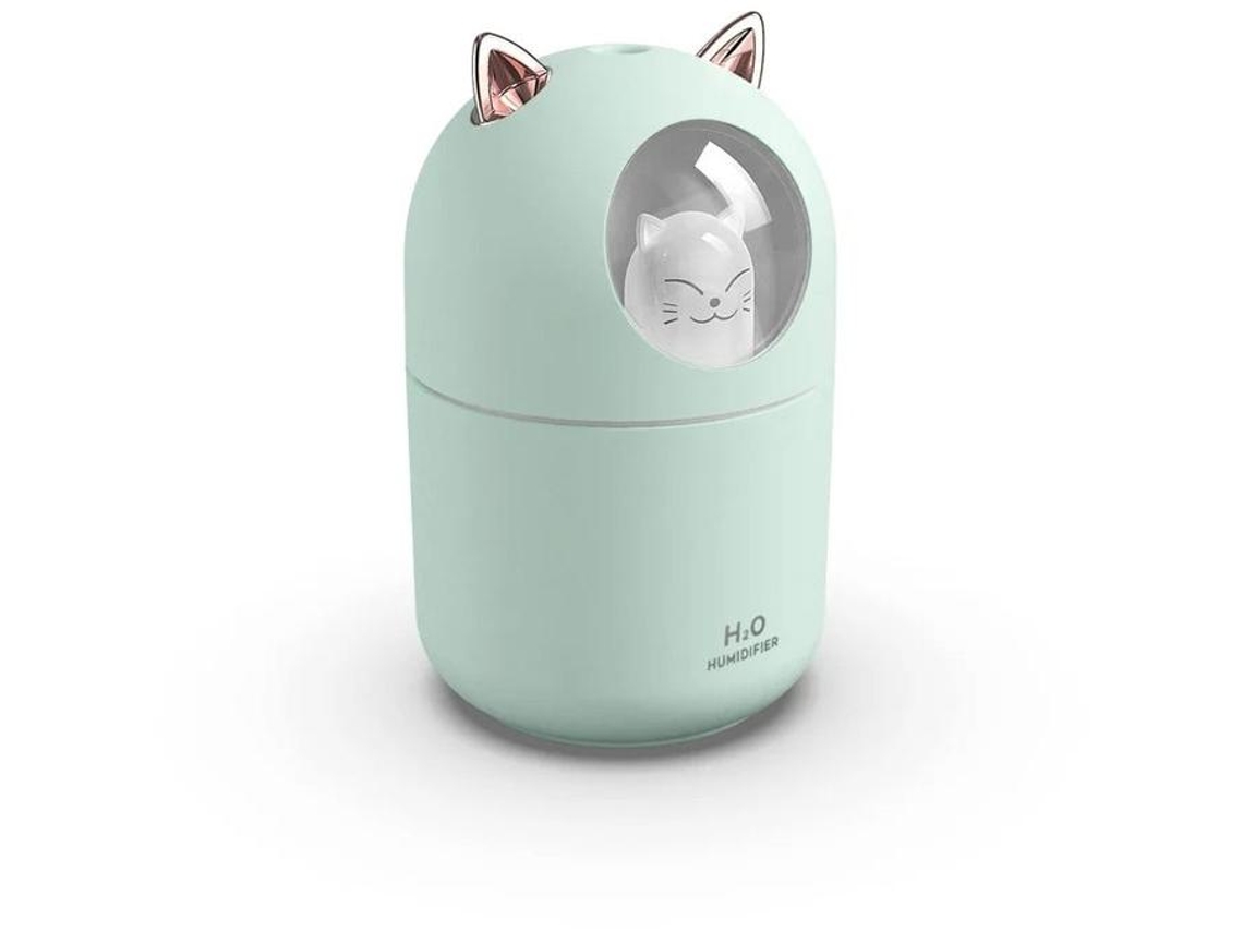 Humidificador Portátil 300ml Neblina Fría Luz Nocturna Apagado Automático Yizhood Verde
