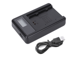 Cargador de batería para cámara portátil con ranura individual y pantalla LCD