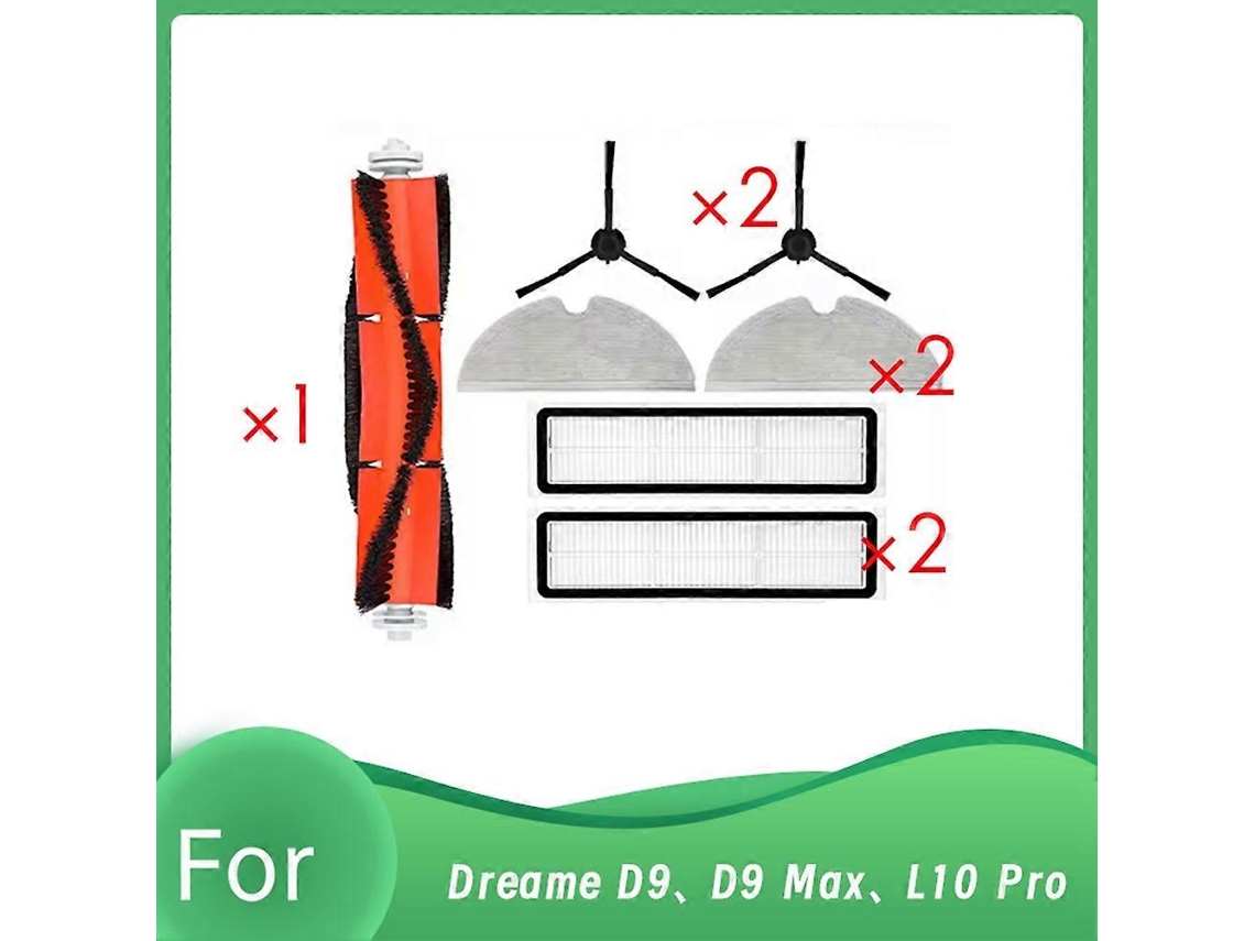 Conjunto de 7 peças para aspirador robô D9, D9 Max e L10 Pro: escova lateral, filtro HEPA, pano de limpeza e acessórios Ultra.