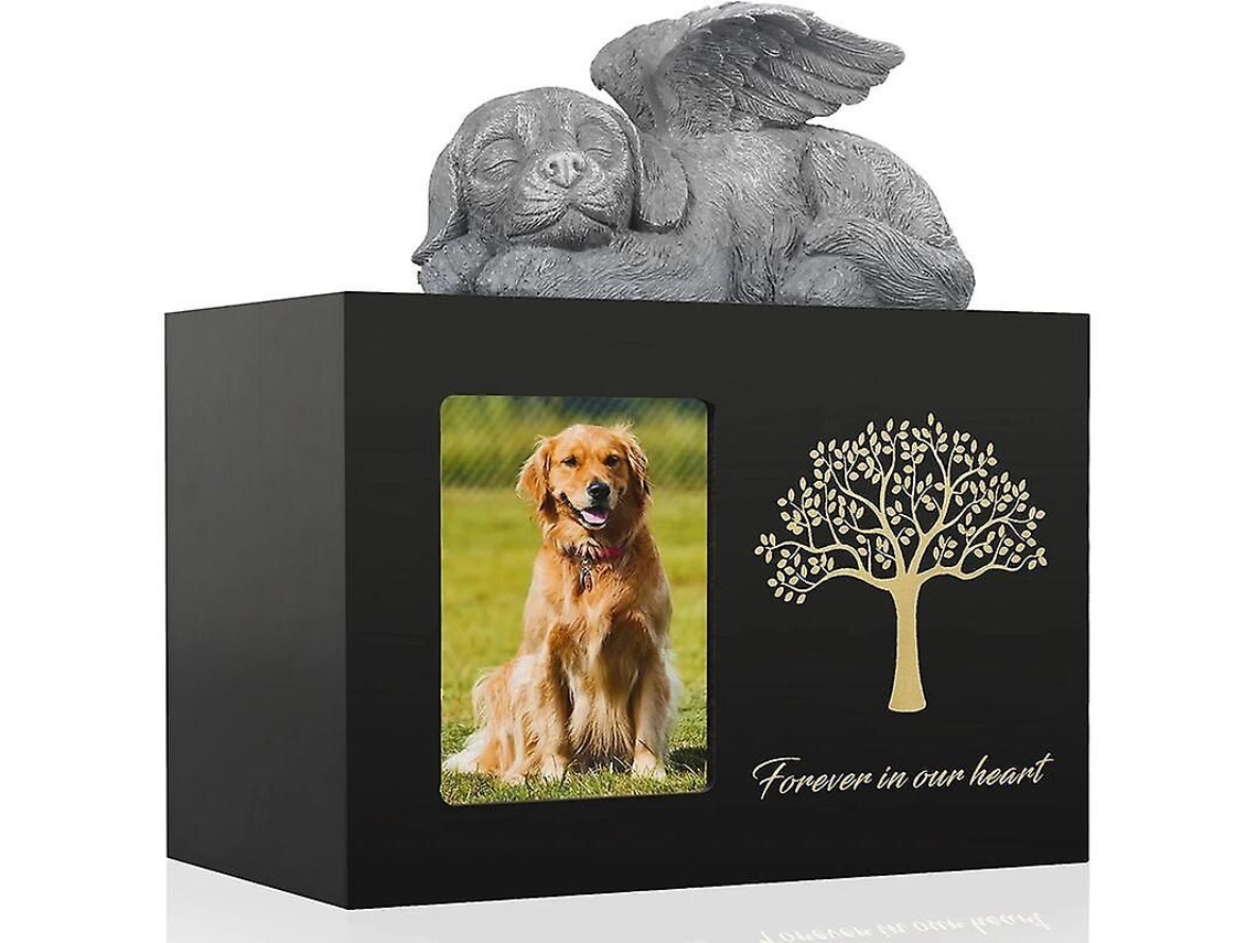Urna Para Perros De Madera Negra, Urna Funeraria Para Perros, Urna Para Perros Compatible Con Cenizas.