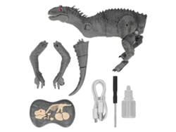 Brinquedo Dinossauro Controle Remoto Com Spray Som Luz Andar Simulação Inteligente Cinza