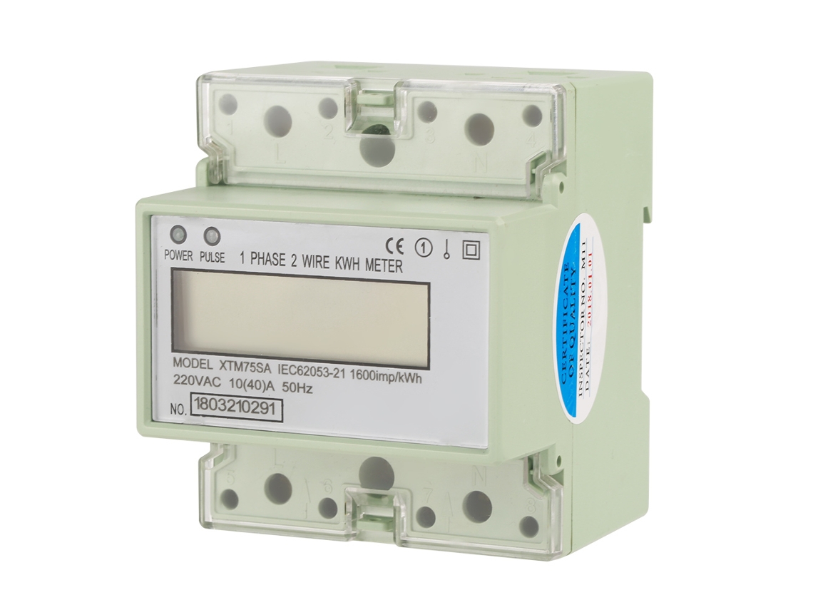 Contador de kWh electrónico digital monofásico de carril DIN de 220 V y 10(40) A